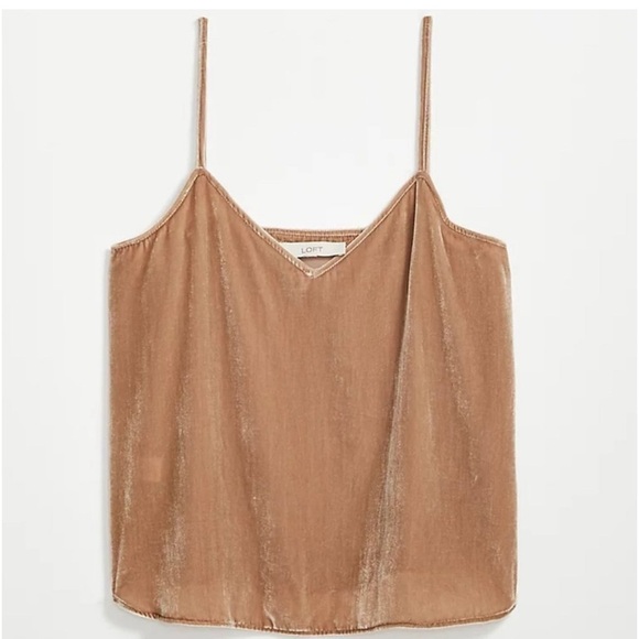 LOFT Champagne Velvet Strappy Cami Small - Picture 1 of 8